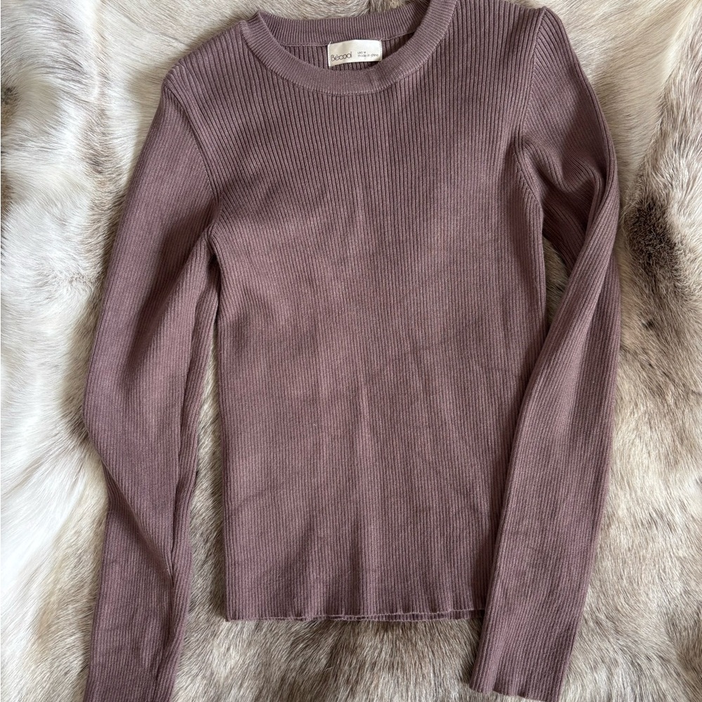 NEW worn once Women's Ribbed Long Sleeve Top - Brown - Picture 6 of 9